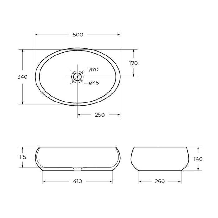 Накладная раковина BelBagno BB1085