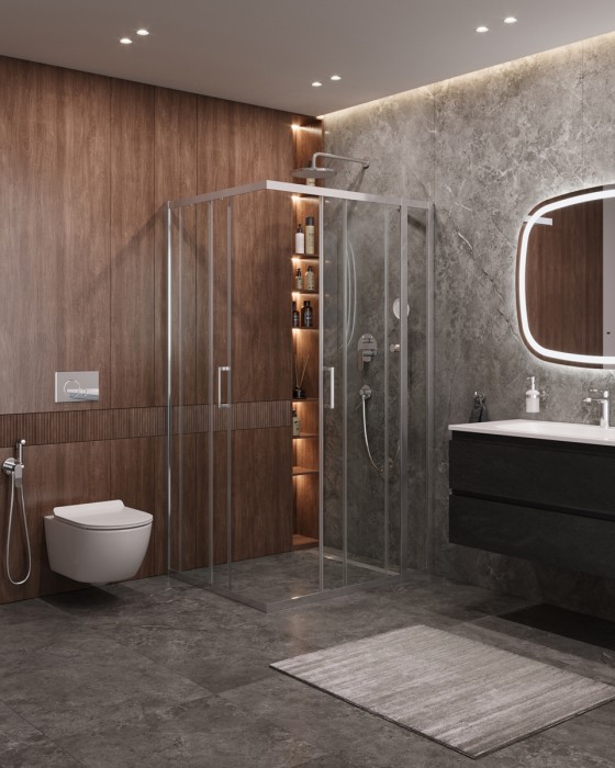 Душевой уголок CEZARES MOLVENO-AH-21-100+20-C-Cr-IV