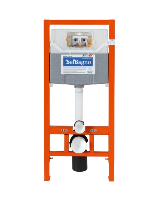 Комплект 2 в 1  Система инсталляции для унитазов BelBagno BB001-120  с кнопкой смыва BB007-PR-NERO.M