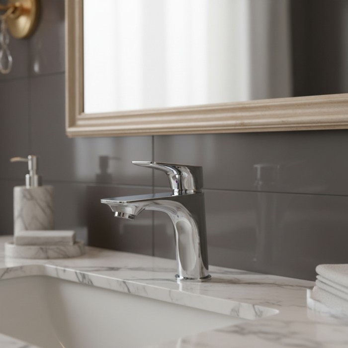 Смеситель для раковины без донного клапана BelBagno MARINO-LVM-CRM-W0