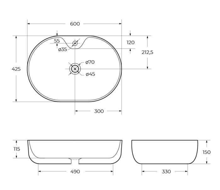 Накладная раковина BelBagno BB1151