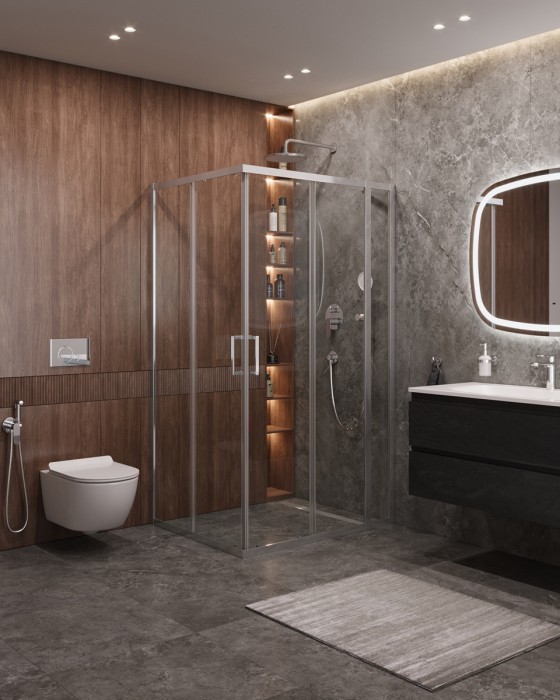 Душевой уголок CEZARES MOLVENO-AH-21-80+20-C-Cr-IV