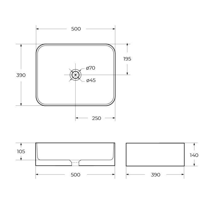 Накладная раковина BelBagno BB1304