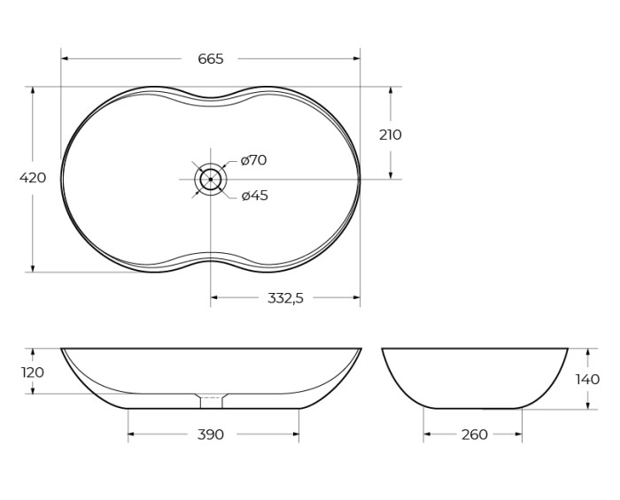 Накладная раковина BelBagno BB1334