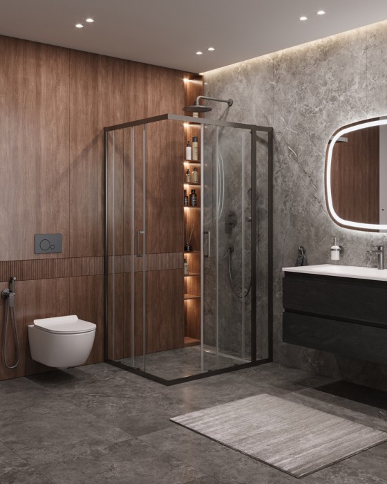 Душевой уголок CEZARES MOLVENO-AH-21-90+30-C-GM-IV