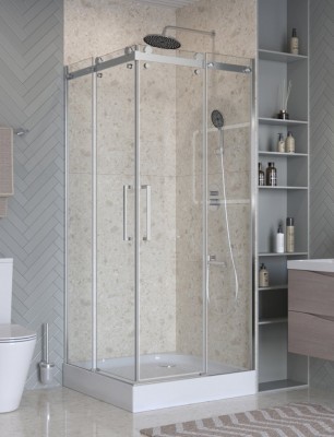 Душевой уголок 90х90 стекло прозрачное, профиль хром MARINO BelBagno